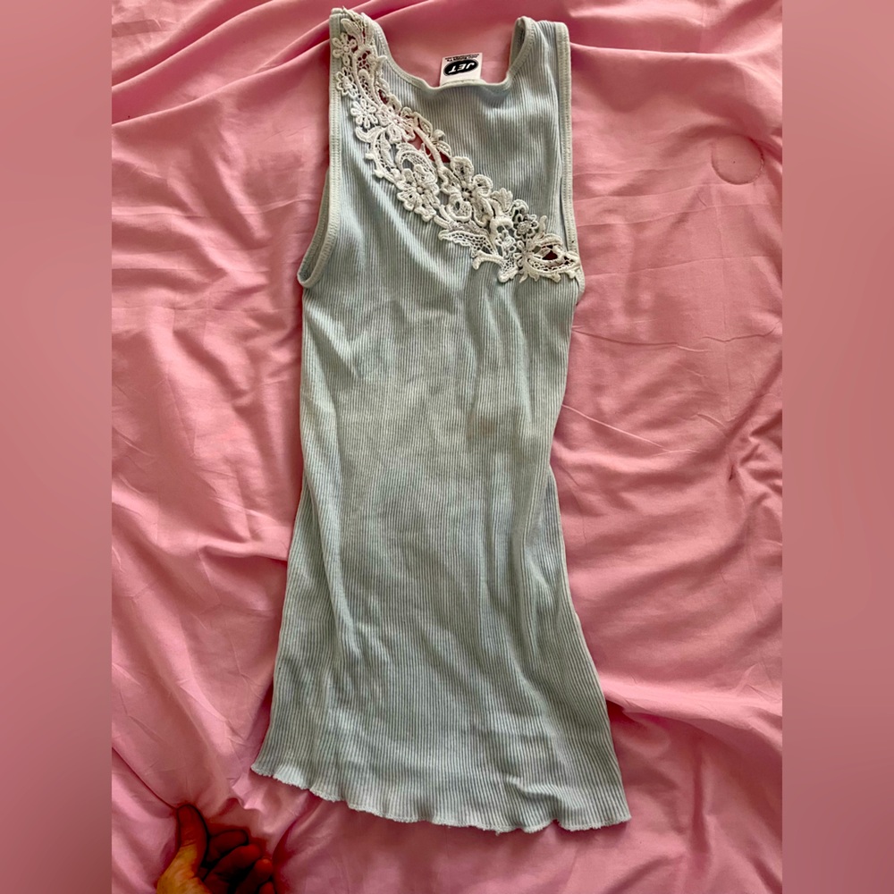 Y2K light blue tank top